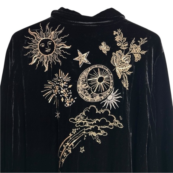 Johnny Was heavily embroidered celestial Miaora Velvet Kimono Shirt/Jacket NWT - Picture 7 of 16